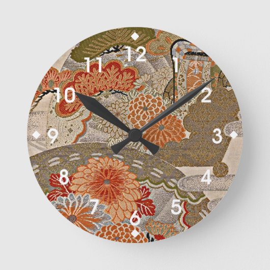 Horloge Ronde Motif floral Pastel Tangerine (Recto)