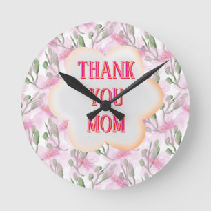 Horloge Ronde Motif floral personnalisé et aquarelle sur mesure 
