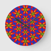 Horloge Ronde Motif Floral Rouge mou (Recto)