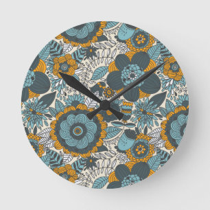 Horloge Ronde Motif floral vintage