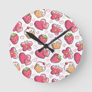 Horloge Ronde motif gastronomique romantique