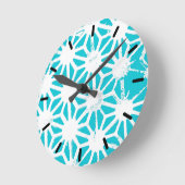 Horloge Ronde Motif géométrique Aqua (Angle)