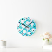 Horloge Ronde Motif géométrique Aqua (Maison)