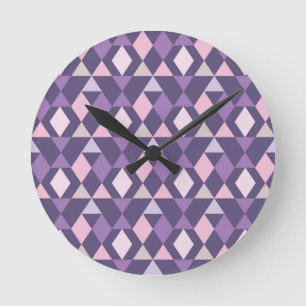 Horloge Ronde Motif géométrique arabe pourpre