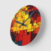 Horloge Ronde Motif géométrique arc-en-ciel abstrait (Angle)