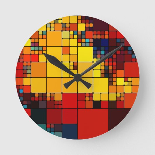 Horloge Ronde Motif géométrique arc-en-ciel abstrait (Recto)