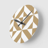 Horloge Ronde Motif géométrique Brown chaud de cube en Deco (Angle)