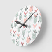 Horloge Ronde Motif géométrique dans le rétro style (Angle)