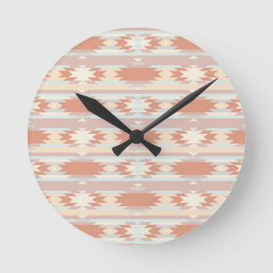Horloge Ronde Motif géométrique dans le style aztèque 3