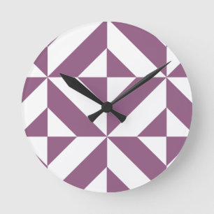 Horloge Ronde Motif géométrique de cube en Deco de raisin frais