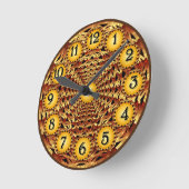 Horloge Ronde Motif géométrique de panier Brown (Angle)