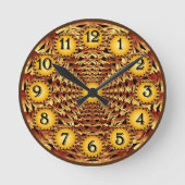 Horloge Ronde Motif géométrique de panier Brown (Recto)