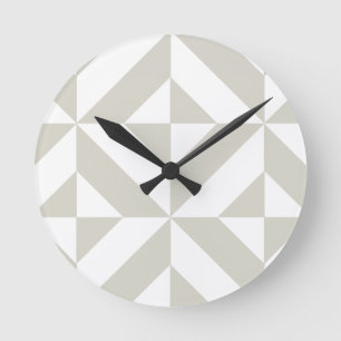 Horloge Ronde Motif géométrique gris moyen de cube en Deco