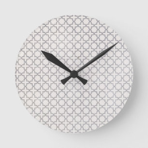 Horloge Ronde Motif géométrique islamique beige