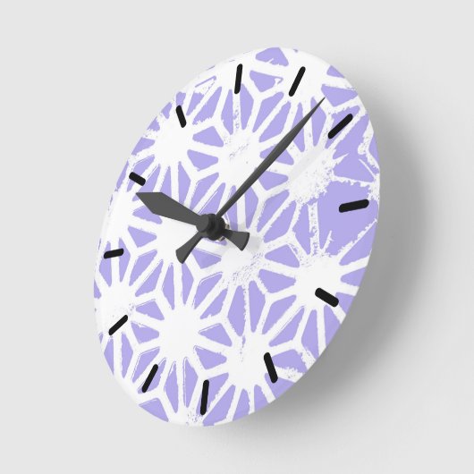 Horloge Ronde Motif géométrique Lavender (Angle)