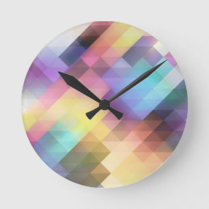 Horloge Ronde Motif géométrique Pastel coloré élégant