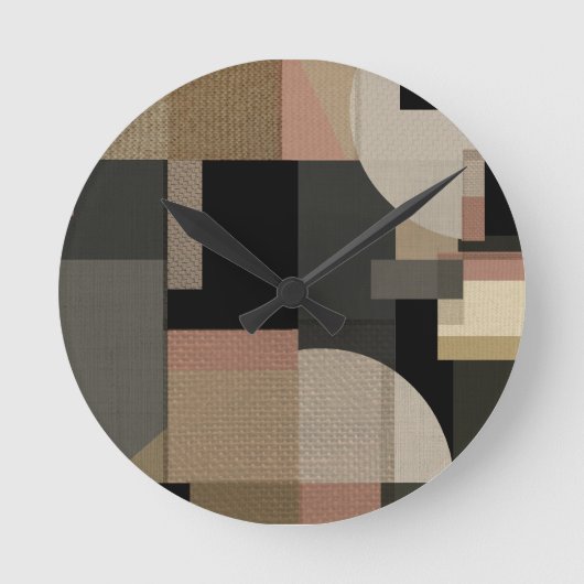 Horloge Ronde Motif géométrique Patchwork (Recto)