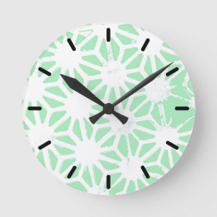 Horloge Ronde Motif géométrique vert