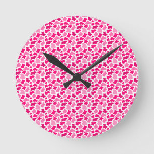 Horloge Ronde Motif imprimé vache rose Cadeaux pour agriculteurs