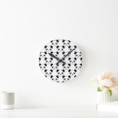 Horloge Ronde Motif Kawaii Panda En Noir Et Blanc (Maison)
