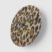Horloge Ronde Motif — Leopard (Angle)