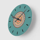 Horloge Ronde Motif Mandala Zigzag (Angle)