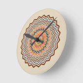 Horloge Ronde Motif Mandala Zigzag (Angle)