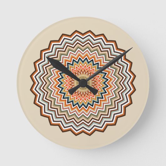 Horloge Ronde Motif Mandala Zigzag (Recto)