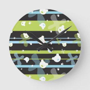 Horloge Ronde Motif mignon avec peu d'ours