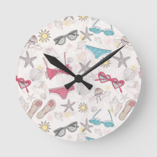 Horloge Ronde Motif mignon d'abrégé sur été