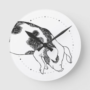 Horloge Ronde Motif minimaliste de Cottagecore vintage représent