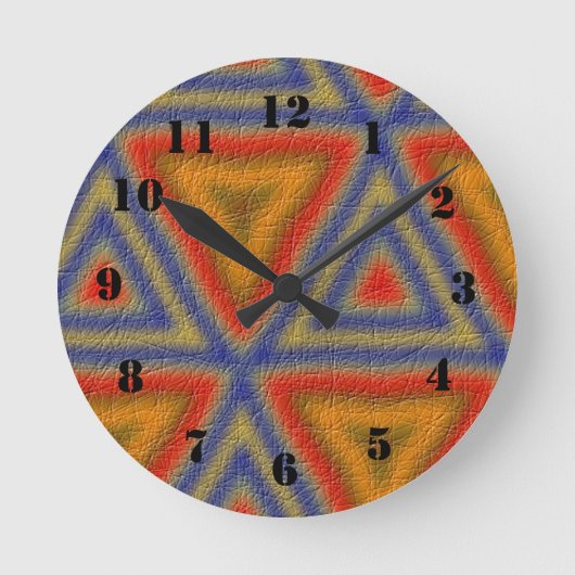 Horloge Ronde Motif moderne de triangle (Recto)