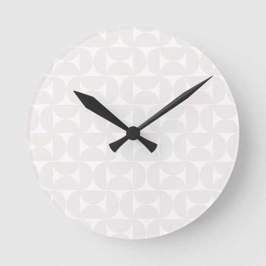 Horloge Ronde Motif Moderne Du Milieu Du Siècle Pale Beige Et Bl (Recto)