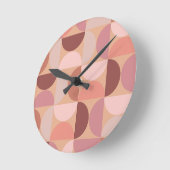 Horloge Ronde Motif moderne du milieu du siècle Peach Fuzz (Angle)