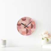 Horloge Ronde Motif moderne du milieu du siècle Peach Fuzz (Maison)
