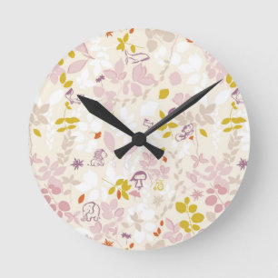 Horloge Ronde motif montrant les animaux lunatiques