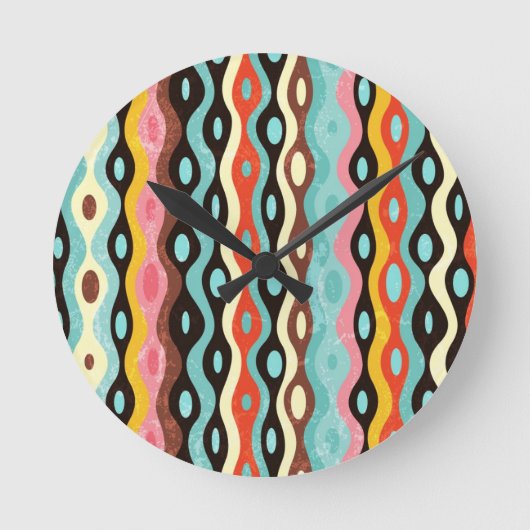 Horloge Ronde Motif multicolore abstrait (Recto)