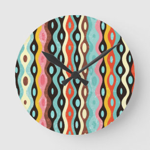 Horloge Ronde Motif multicolore abstrait