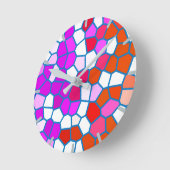 Horloge Ronde Motif multicolore joyeux (Angle)