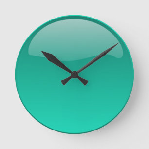 Horloge Ronde Motif ombré vert de mer élégant moderne cool