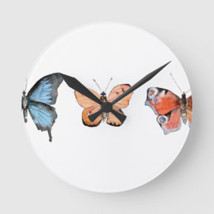 Horloge Ronde Motif papillon