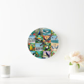 Horloge Ronde Motif patchwork d'oiseaux  (Maison)