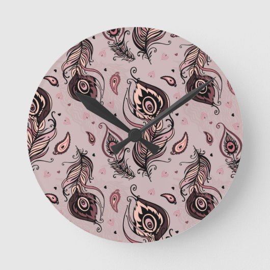 Horloge Ronde Motif Peacock (Recto)