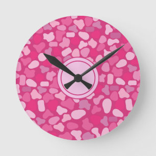 Horloge Ronde Motif Pierre Rose-