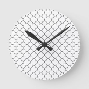 Horloge Ronde Motif Quatrefoil classique