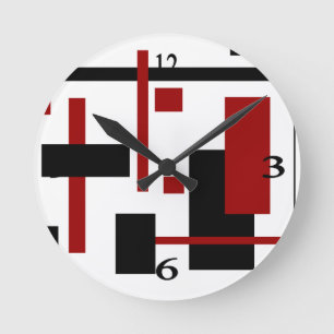 Horloge Ronde Motif rectangulaire 1