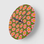 Horloge Ronde Motif Red Lilies (Angle)
