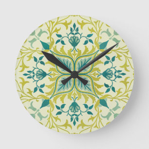 Horloge Ronde Motif sans couture de plafond William Morris vert 