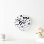 Horloge Ronde Motif sans couture gothique (Maison)