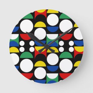 Horloge Ronde Motif scandinave noir du Bauhaus du milieu du sièc